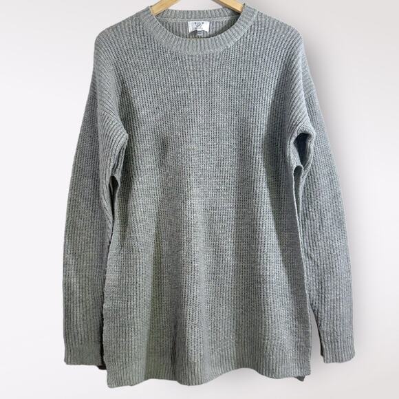 Six Crisp Days Anthropologie Split Hem Knit Wool Luxury‎ Gray Women's Sweater XS - Picture 1 of 11